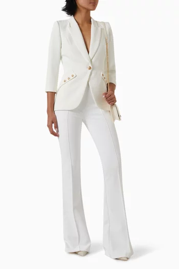 Logo-button Blazer in Double-layer Crepe
