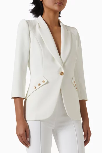 Logo-button Blazer in Double-layer Crepe