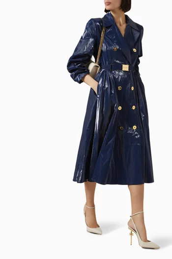 Double-breasted Belted Coat in Voile