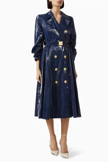 Double-breasted Belted Coat in Voile
