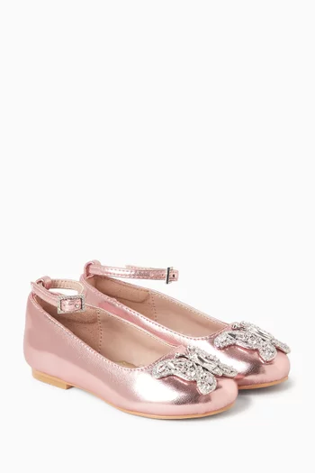 Angelina Ballet Flats in Metallic Leather