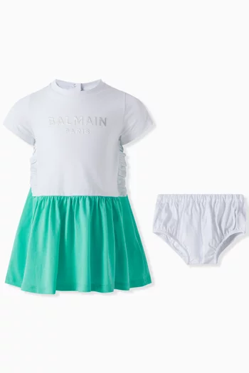 Colour-block Logo Dress in Jersey