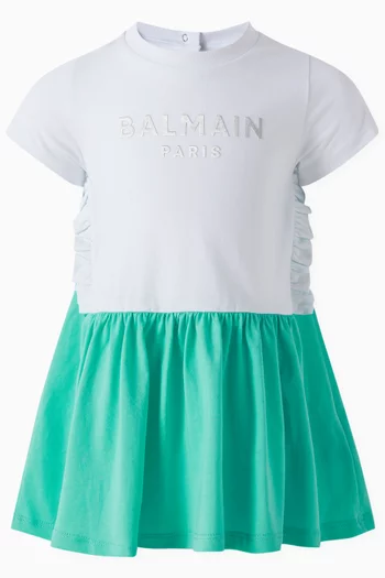 Colour-block Logo Dress in Jersey