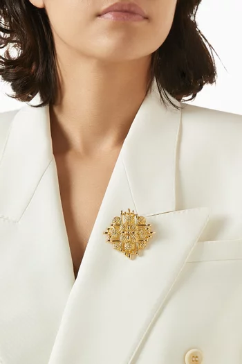 1980s Rediscovered Vintage Brooch in Gold-plated Metal