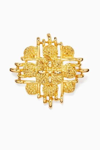 1980s Rediscovered Vintage Brooch in Gold-plated Metal