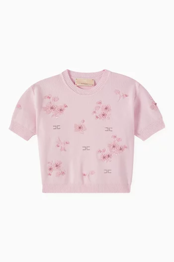 Floral-embroidered Sweater
