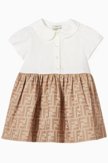 فستان برقعة شعار الماركة قطن