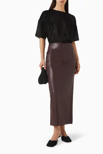 تي شيرت مزين بالريش حرير