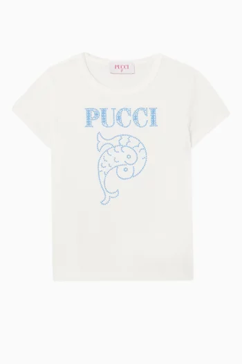 Studded Logo T-shirt in Cotton-jersey
