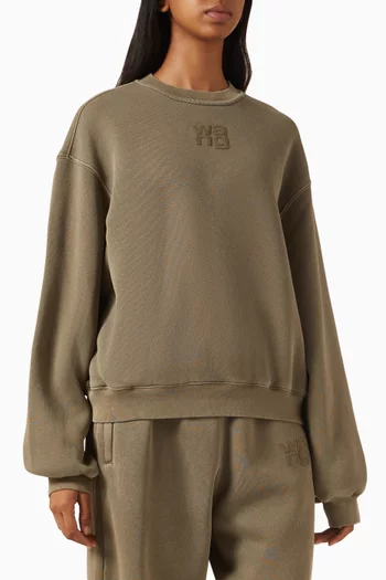 Puffed Logo Sweatshirt in Cotton-terry