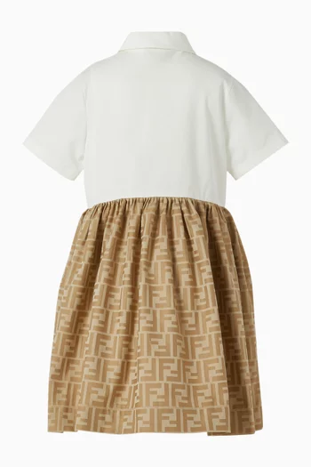 فستان بولو بشعار الماركة بوبلين