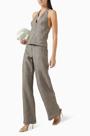 Zuri Halter Top in Linen