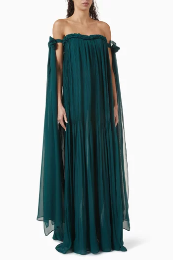 Camilla Draped Maxi Dress in Viscose