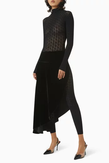 High-neck Jumpsuit in Lace-knit