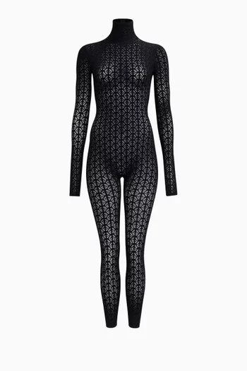 High-neck Jumpsuit in Lace-knit