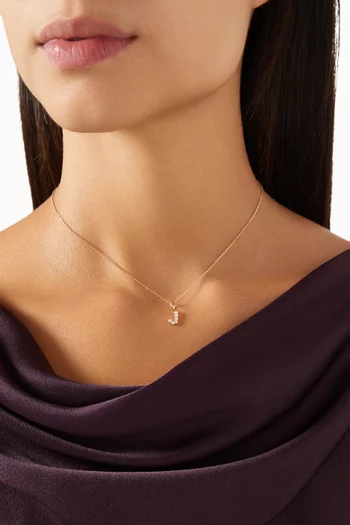 حلية حرف J مرصعة بالماس ذهب أصفر عيار 18