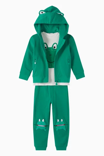 تي شيرت بطبعة شعار الماركة وضفدع قطن