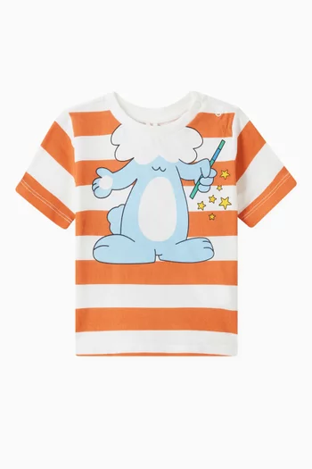 Bunny Magician Striped T-shirt in Organic Cotton