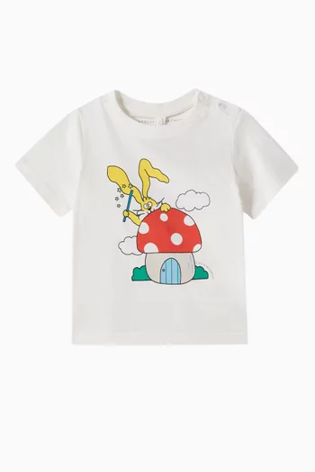 Mushroom & Bunny Graphic T-shirt in Organic Cotton