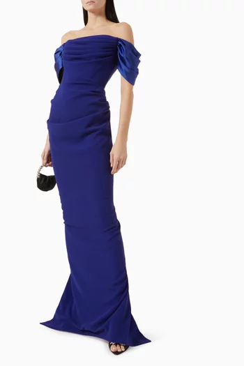 Joud Draped Off-shoulder Gown