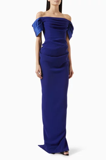 Joud Draped Off-shoulder Gown