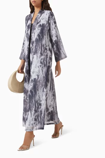 Zainah-cut Printed Abaya in Chiffon