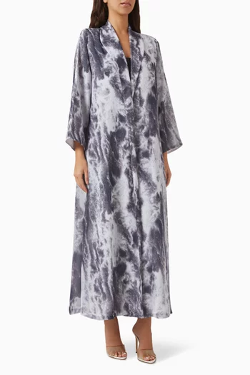 Zainah-cut Printed Abaya in Chiffon