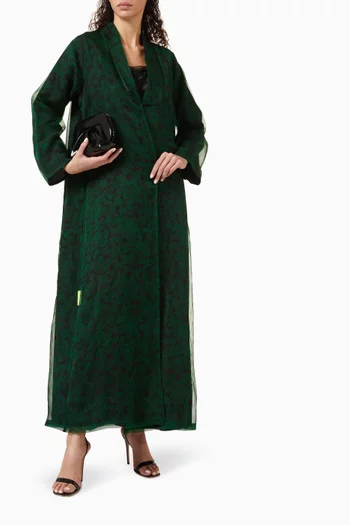 Floral-print Abaya