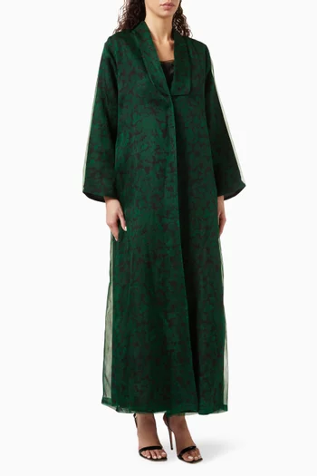 Floral-print Abaya