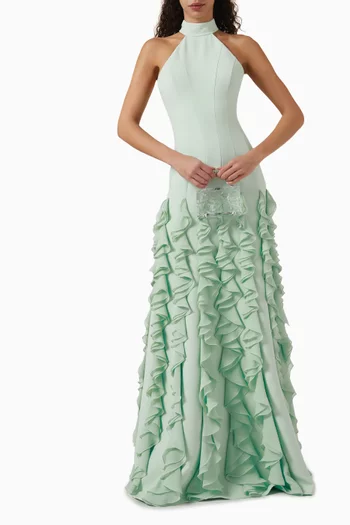 Ariel Frill Gown in Crepe