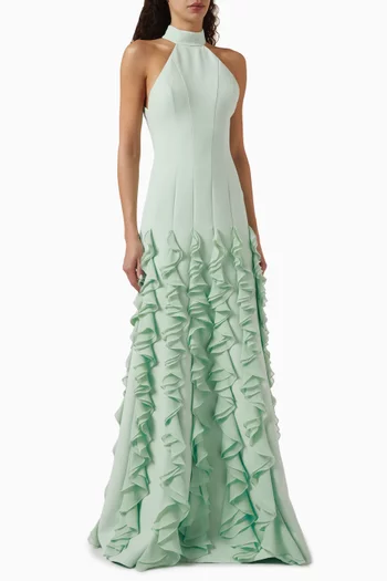 Ariel Frill Gown in Crepe