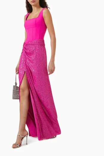 Poppy Sequin-embellished Corset Gown
