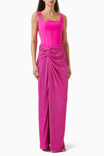 Poppy Sequin-embellished Corset Gown