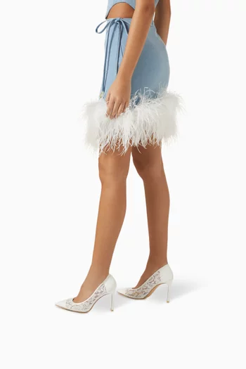 Gia 100 Pumps in Lace & Leather