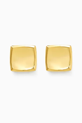 Cube Earrings in 18kt Gold-plated Brass