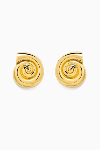 Mar Seashell Earrings in 18kt Gold-plated Brass