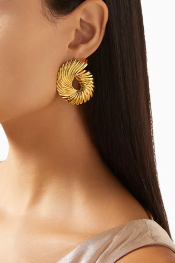 Nid Circular Earrings in 18kt Gold-plated Brass