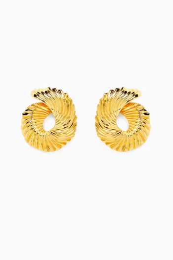 Nid Circular Earrings in 18kt Gold-plated Brass