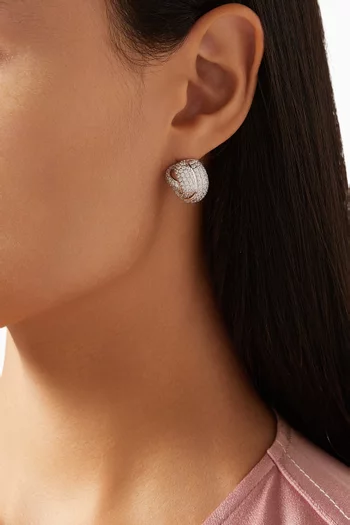 Knot Crystal Earrings in Plated Silver