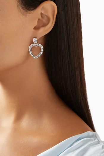 Cheri Heart Earrings in Plated Silver