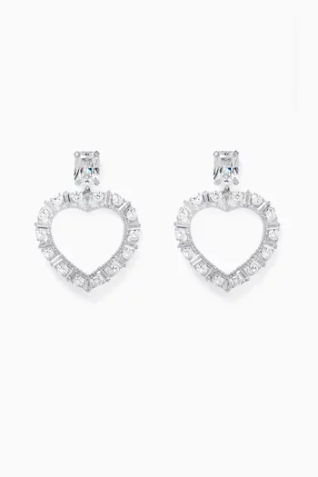 Cheri Heart Earrings in Plated Silver