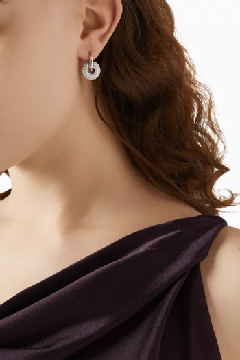 Mixe Crystal Earrings in Rhodium-plated Brass