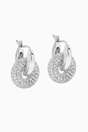 Mixe Crystal Earrings in Rhodium-plated Brass