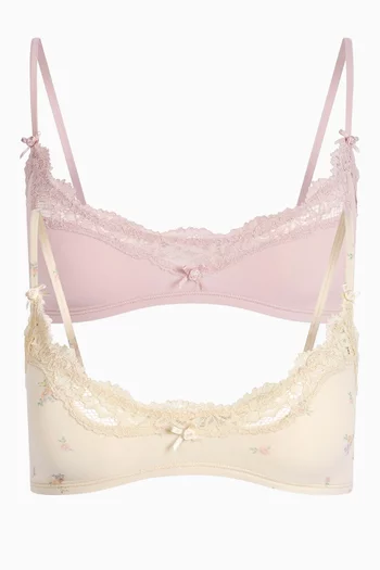 Fits Everybody Lace Scoop Bralette, Set of 2