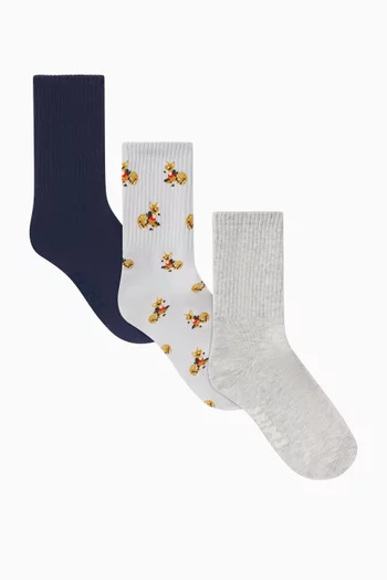 Sport Crew Socks, Set of 3