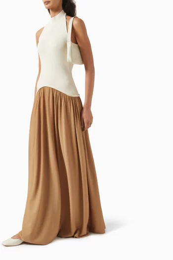 The Halter Soglio Maxi Dress in Viscose Blend