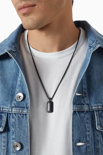 Chevron Tag Pendant in Titanium, 27mm