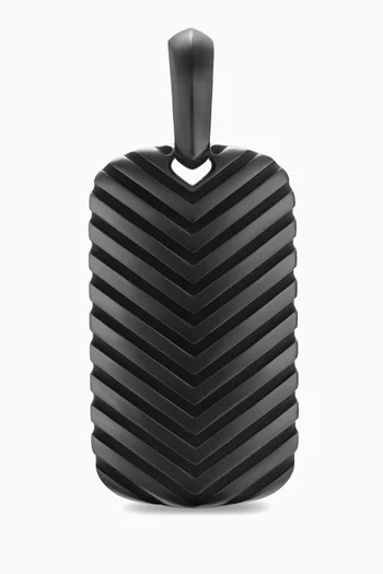Chevron Tag Pendant in Titanium, 27mm