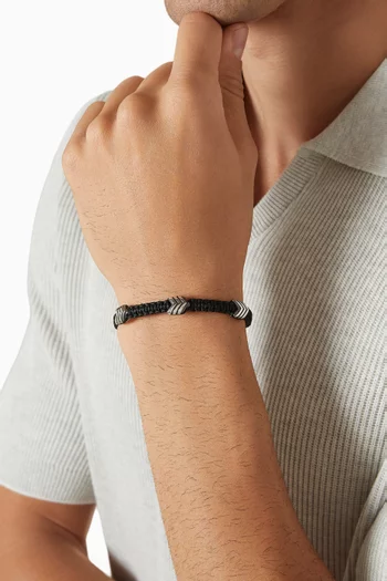 Chevron Woven Station Bracelet in Nylon & Sterling Silver