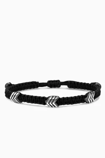 Chevron Woven Station Bracelet in Nylon & Sterling Silver